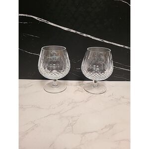 (2) Waterford Cut Crystal Balloon LRG Brandy Snifter Glass Colleen Pattern GUC